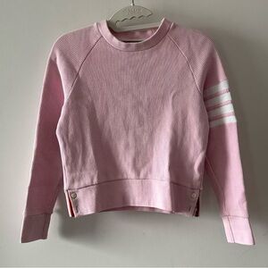 Authentic Thom Browne Pink Sweatshirt with White Stripes